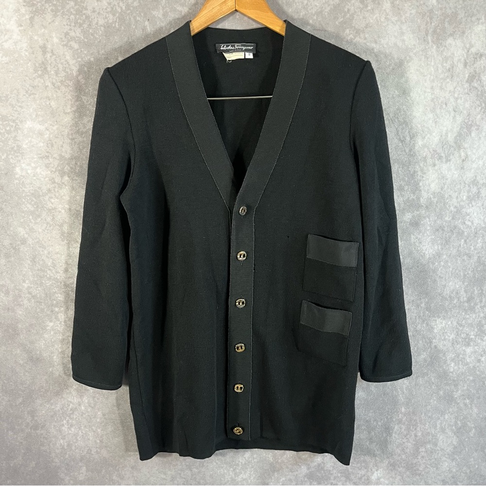 Salvatore Ferragamo Cardigan Womens Small Wool Button Up Sweater **See Descrip**